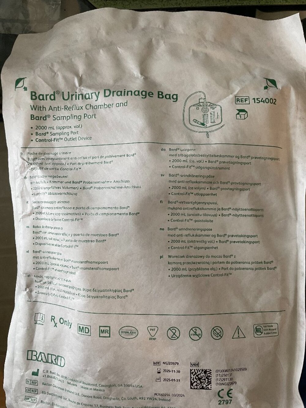 Bard Urinary Drainage Bag